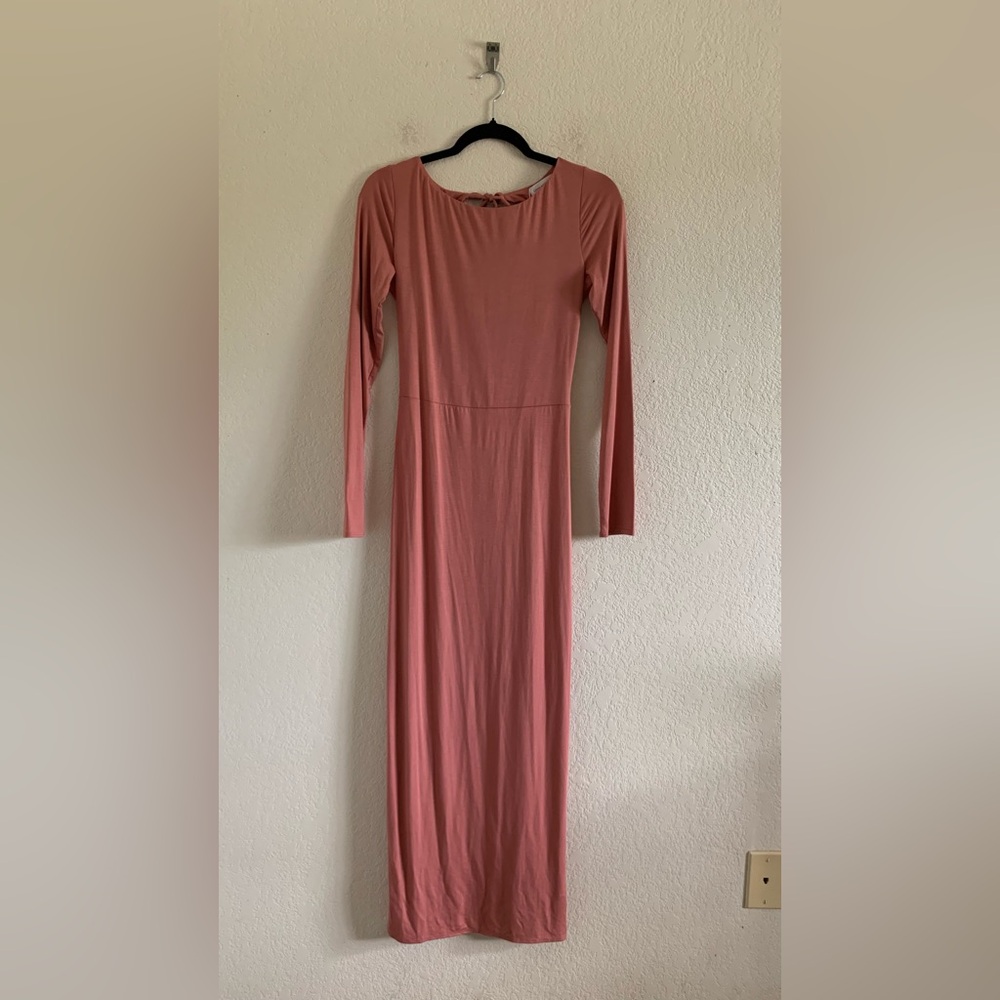 Lovers + Friends Long Sleeve Maxi Dress in Dusty Rose
